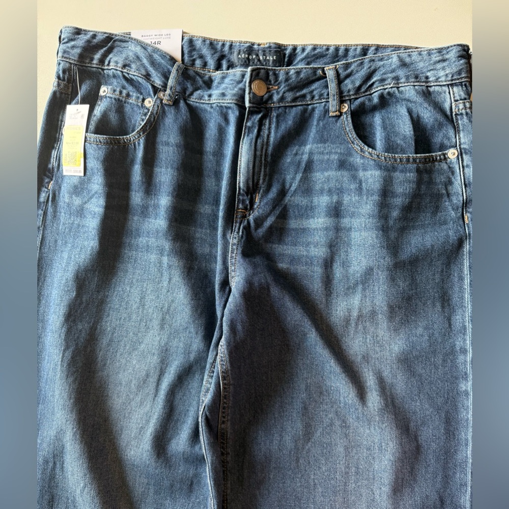 Aeropostale Size 14R Baggy Wide Leg Lightweight Luxe Jeans - Picture 4 of 7